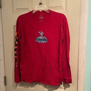 Vans Red Long Sleeve Tee with Crayola Graphic